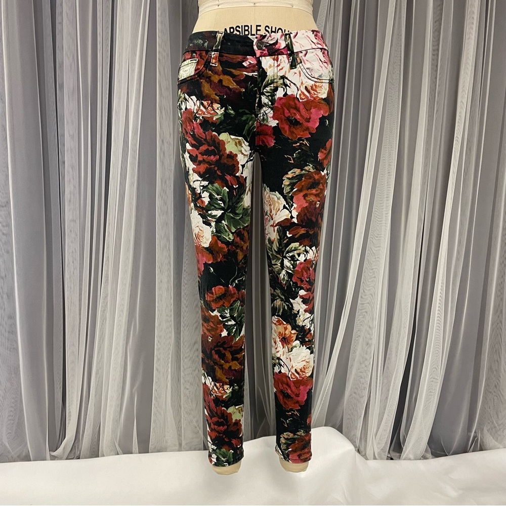 Floral Print mid-rise skinny jeans 7forAMK size 26